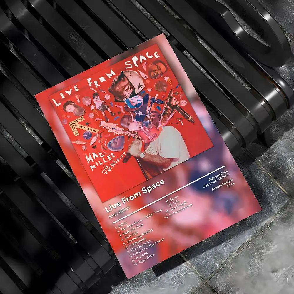 Mac M-Miller Rapper Sänger Poster, für Zuhause, Wohnzimmer, Schlafzimmer, Bar, Flur, klebrige Wandkunst, Druck, wasserfest, ästhetische Dekoration – Detail 5
