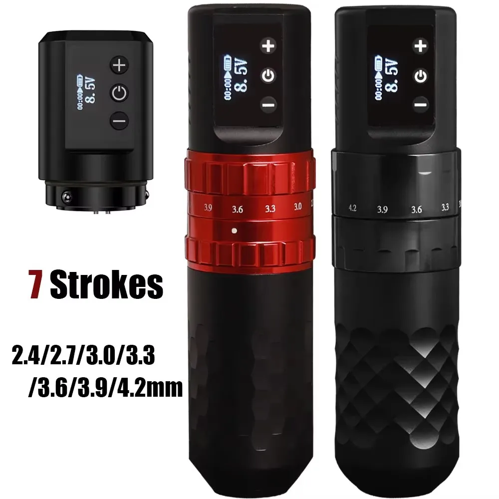 

Wireless Tattoo Machine Pen Adjustable Stroke 2.4-4.2mm Wireless Tattoo Pen LED Display Battery Pen for Tattoo Artists Supplies
