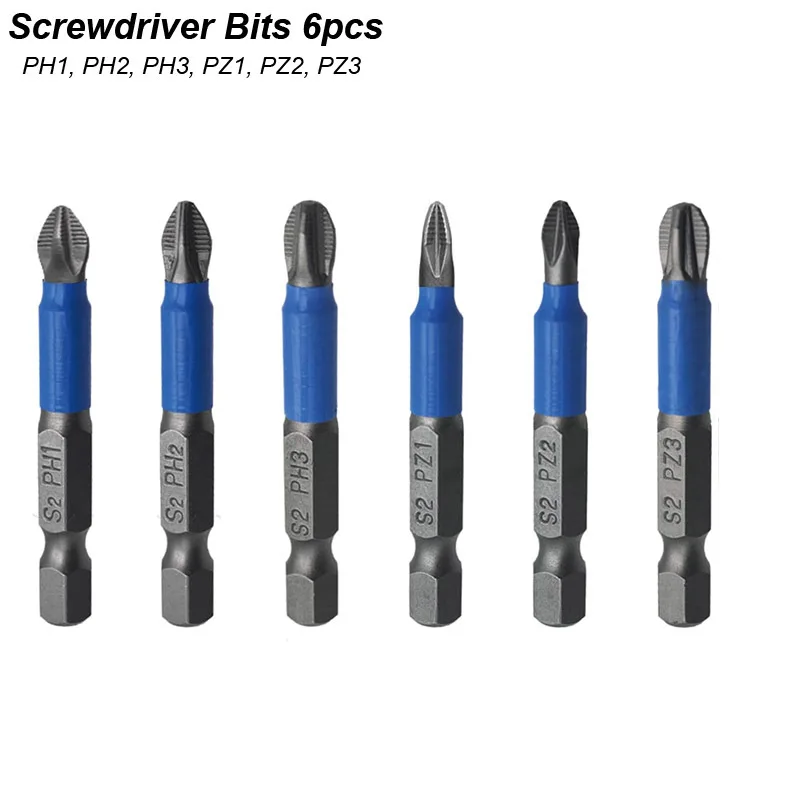 Magnetische Schraubendreher-bits Set PH1 PH2 PH3 PZ1 PZ2 PZ3 Anti-slip 1/4 Hex Schaft Fit Hand Bohrmaschine Fahrer werkzeug Teil Zubehör