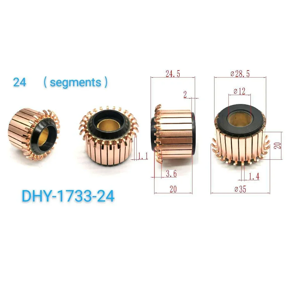 Boost Your Motor's Performance Copper Hook Type Commutator 28 5 x 12 x 20(24 5)mm 24P Teeth High Speed Rotation