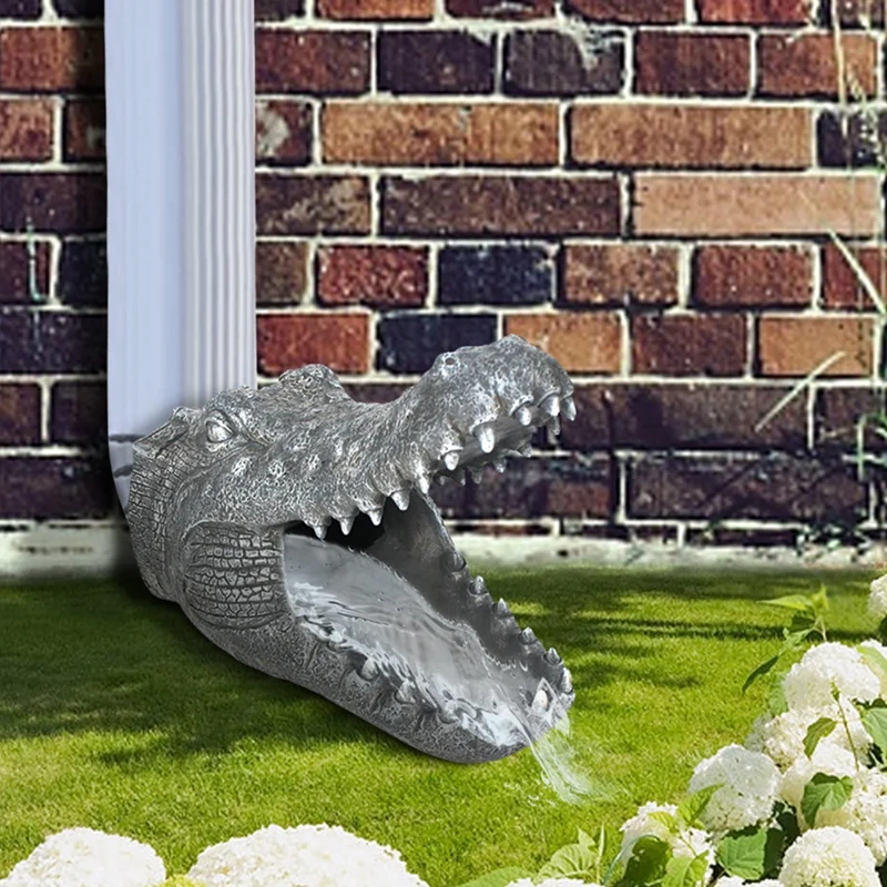 Imagem -02 - Jacaré Extensão Tubo de Dreno Estátuas de Crocodilo Guardião da Calha Chuva Downspout Decoração de Jardim ao ar Livre