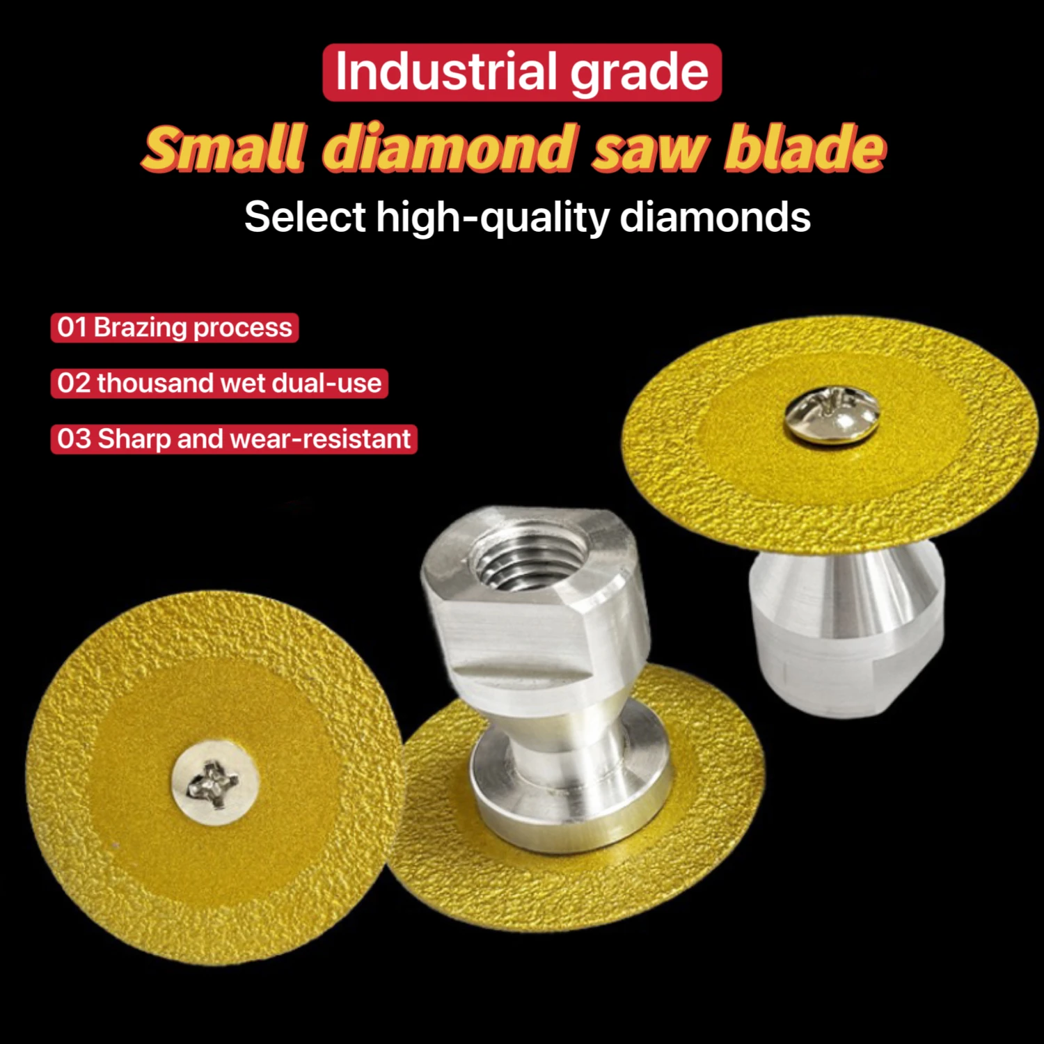M14 50mm Diamond Cutting Disc with M14 Flange-Vacuum Brazed Saw Blade for Marble, Ceramic, Glass, Tile, Stone Grinding