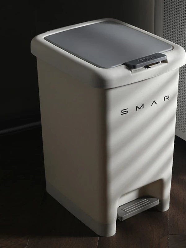 Bote de basura de an capacidad con pedal para el ar, cocina, sala de estar, baño, cubierto, estilo moderno, forma cilínd...