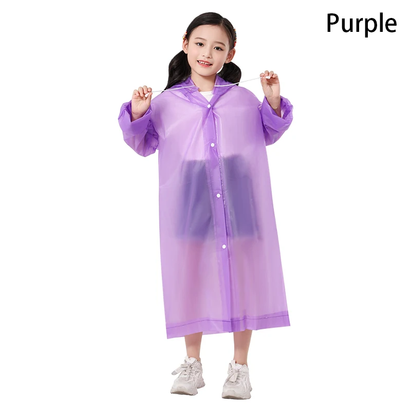 High Quality Eva Children Raincoat Waterproof Transparent Thickened Camping Hiking Boys and Girls Non-disposable Raincoat Set