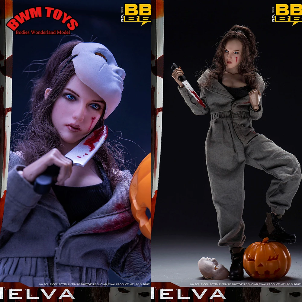 

In Stock Collectible 1/6 Scale BBK008 Halloween Late Night Killer Model Killer Girl Mask Killer 12' Full Set Action Figure Model