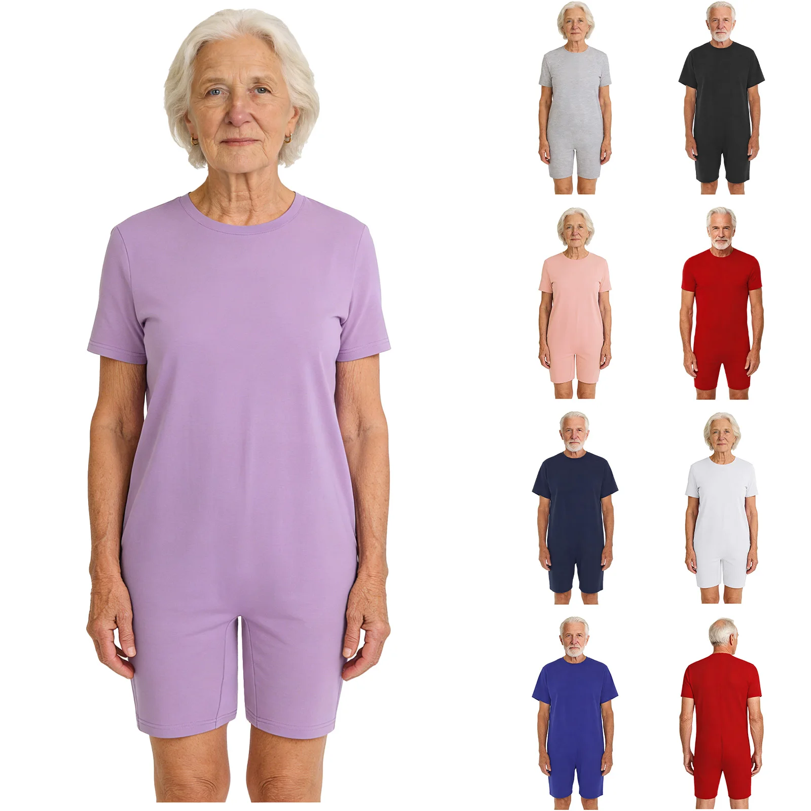 Men Women Special Needs Adaptive Clothing Elderly Alzheimer ASD Anti-Strip Jumpsuit Back Zipper Bodysuit Daily Wear Homewear