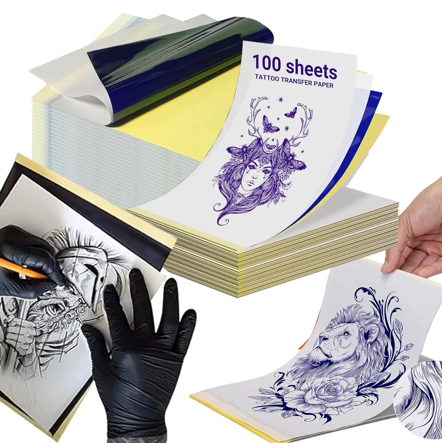 150/5pcs Professional Tattoo Transfer Papers A4 Tattoo Stencil Paper Carbon Thermal Copy Paper Tattoo Transfer Machine Accessory