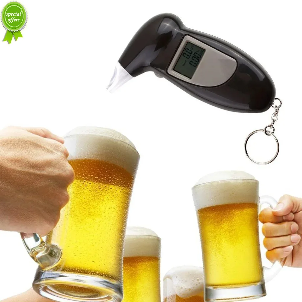 

New Arrival Alcohol Breath Tester Breathalyzer Analyzer Detector Test Keychain Breathalizer Breathalyser DeviceLCD Screen