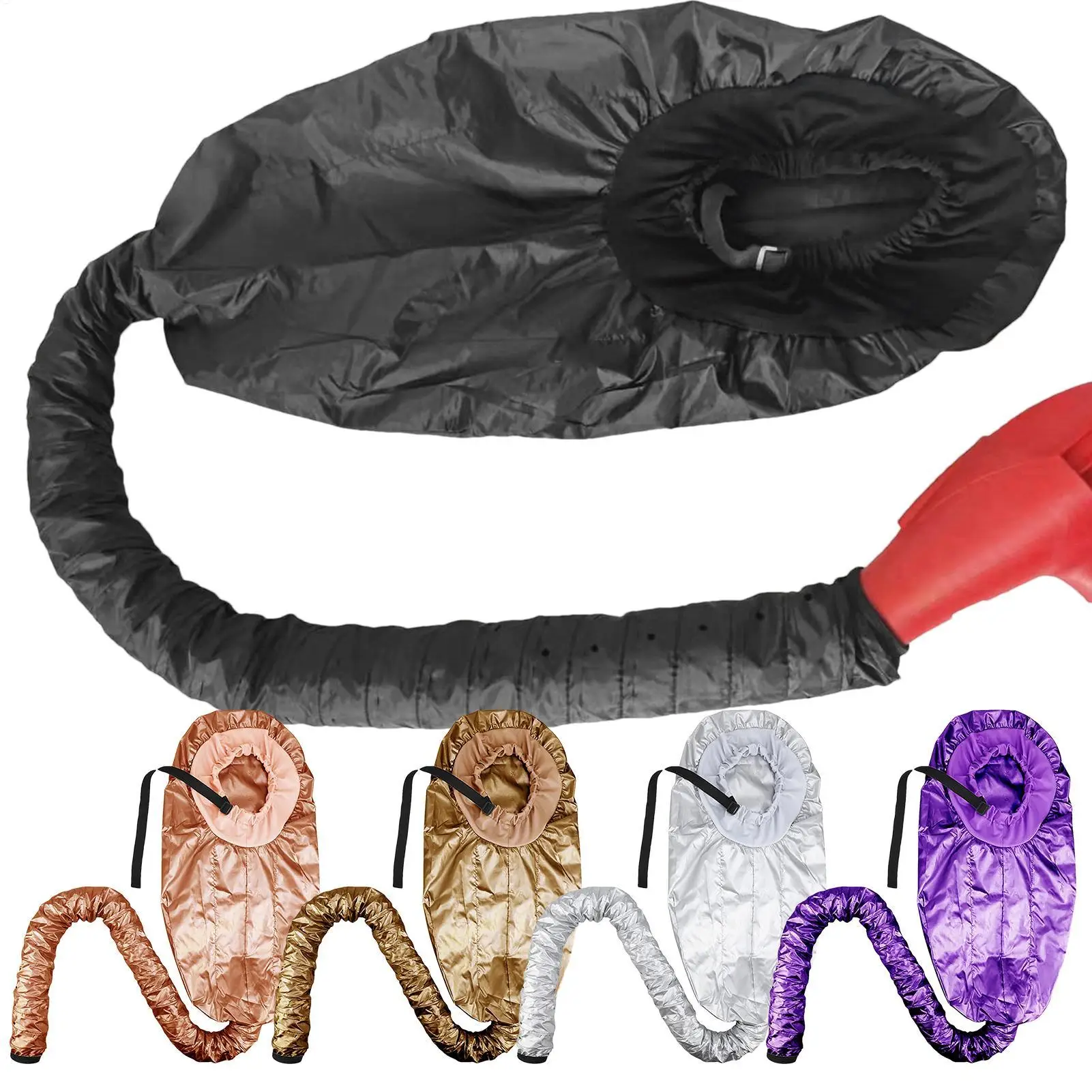 Bonnet Hooded Hair Dryer Attachment Extra Large Adjustable Deep Conditioning Cap Drying Heat Cap with Elastic Strap Fast Drying