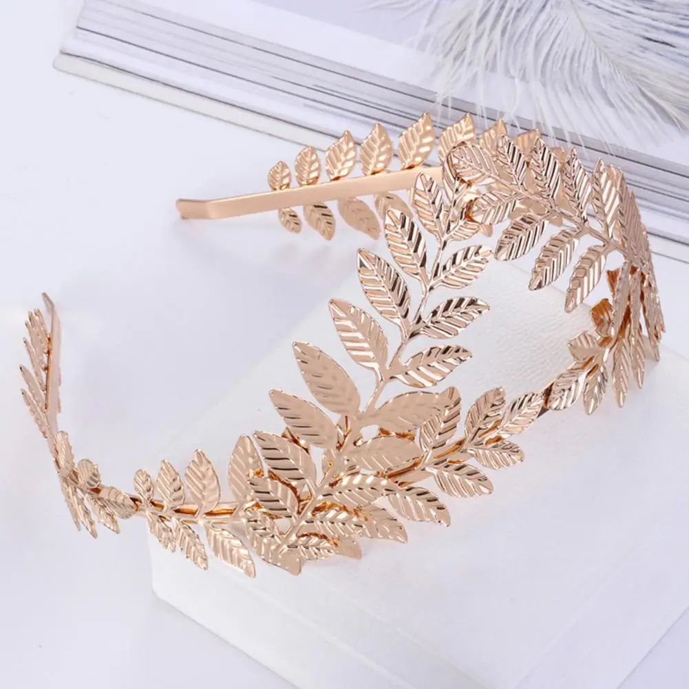 Leaf Headband Elegant Metal Leaf Bridal Hair Hoop for Bridesmaid Wedding Party Christmas Gift Shiny Sparkling Texture Crown