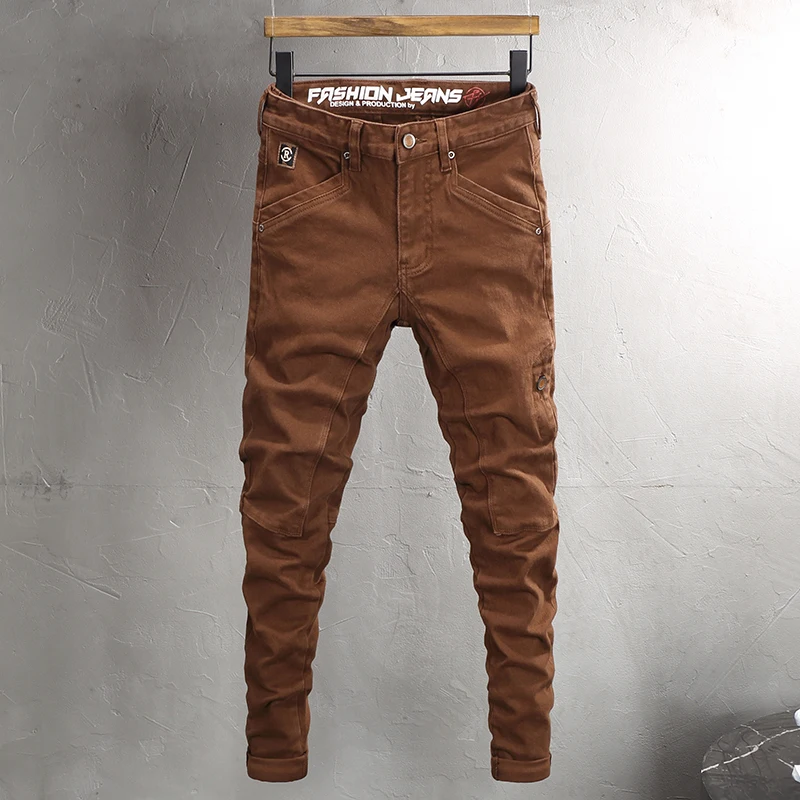 Streetwear Fashion Men Jeans High Quality Black Stretch Slim Fit Vintage Jeans Men Embroidery Designer Casual Denim Pants Hombre
