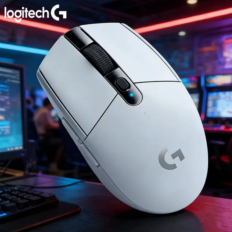 

Беспроводная игровая мышь Logitech G304 Dual-Mode Professional, доступна в цветах: фиолетовый, синий, белый и черный, с низкой задержкой.