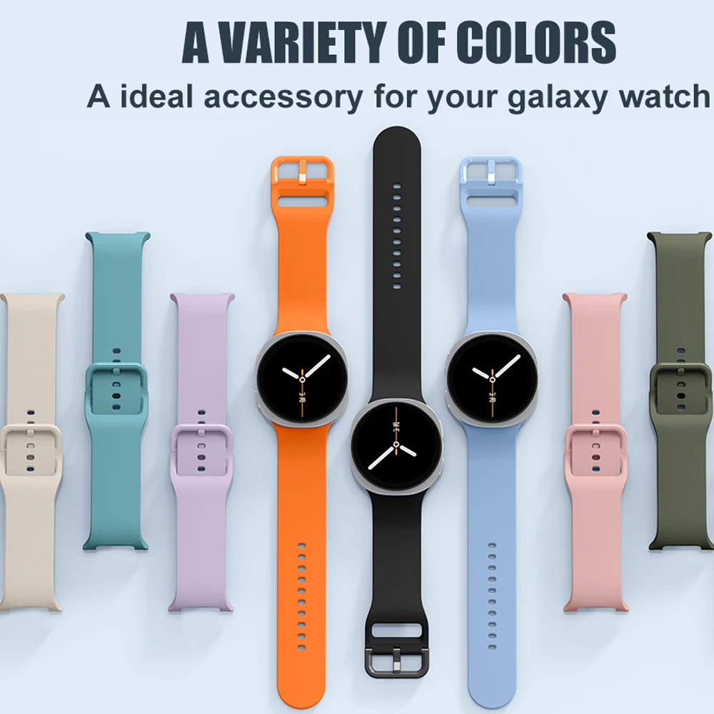 Sport Straps for Samsung Galaxy watch 8 44mm 40mm 46mm accessories Wrist Silicone Bracelet Correa Galaxy watch 8 classic Band