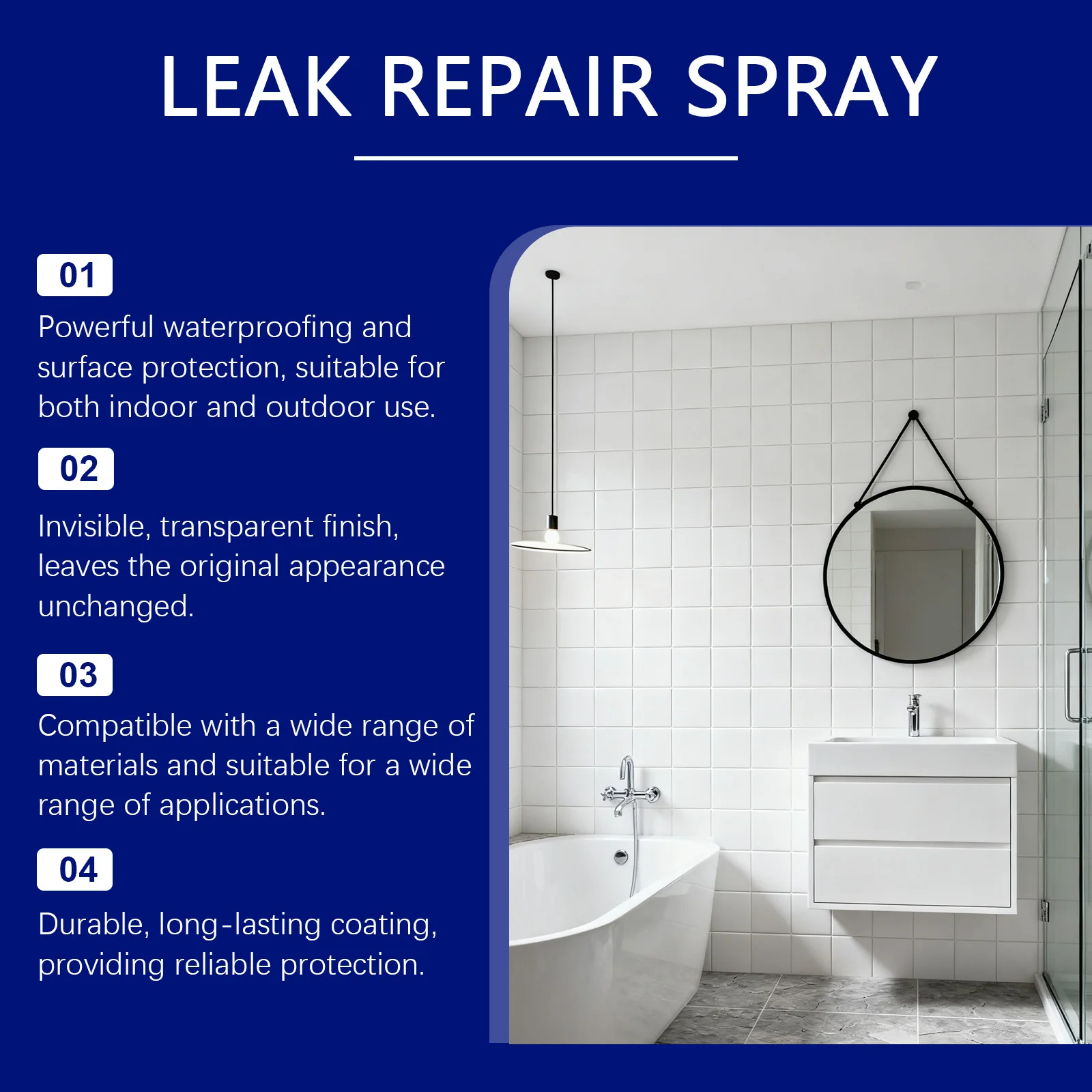 بخاخ إصلاح التسرب العالمي المقاوم للماء من Jaysuing - طلاء واقٍ داخلي/خارجي للجدران والأرضيات، تركيبة سريعة الختم #3