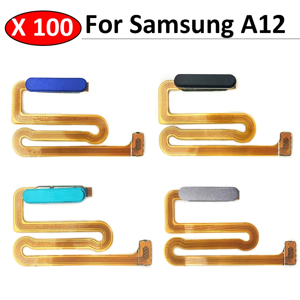 100Pcs/Lot, New For Samsung A12 A125 A125F Fingerprint Sensor Home Return Key Menu Button Flex Ribbon Cable