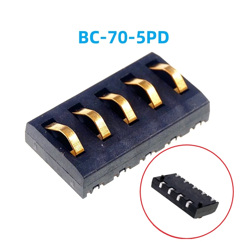 20 PCS Spring Compression Contact 4.0 MM Pitch 2 3 4 5 6 Pin Male Connector Surface Mount Battery Connectors Height 5.65mm