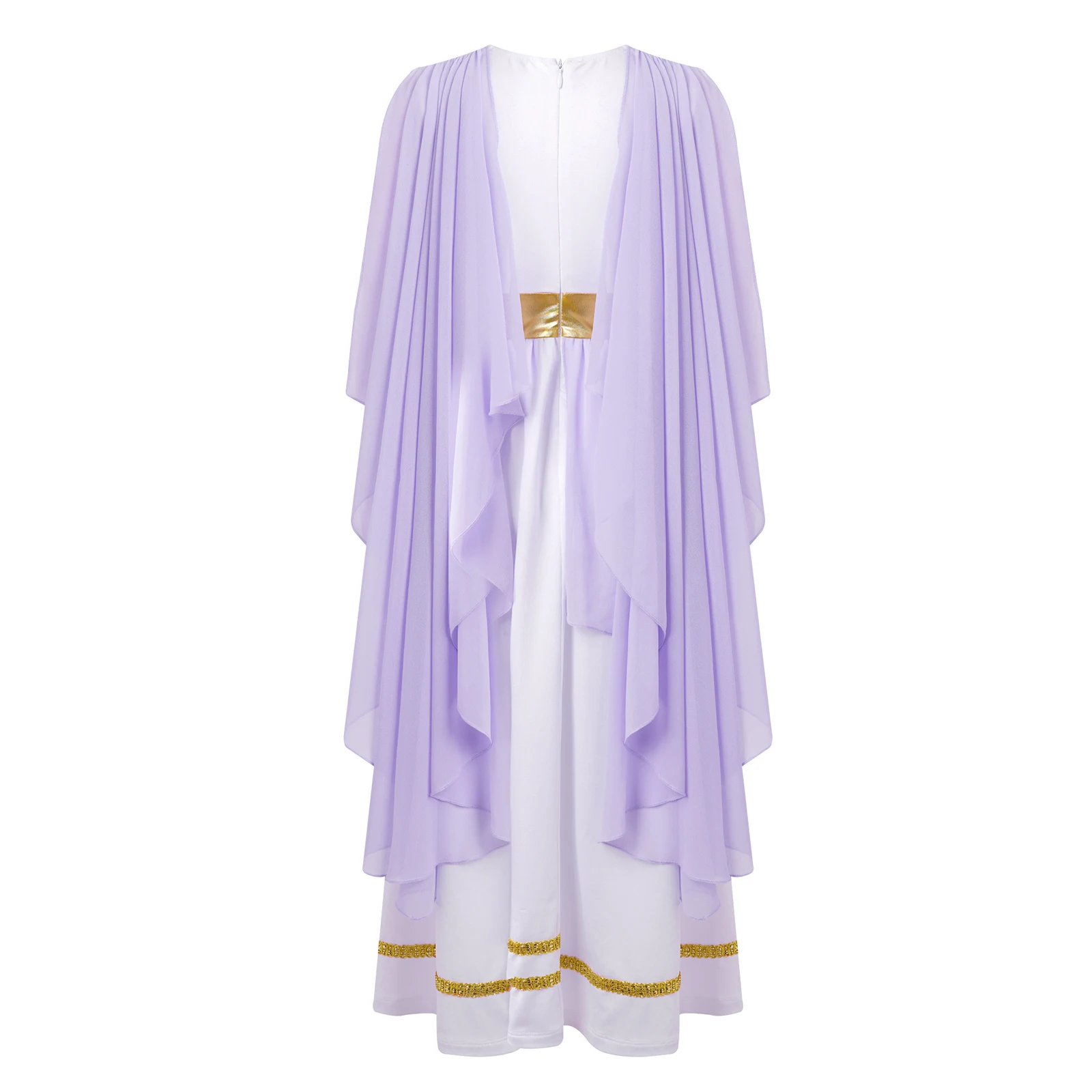 Kids Girls Roman Goddesses Clothing, Greek Princess Robe Dress Flowy Tulle Shawls Fancy Dress Up Costume Performance Dancewear