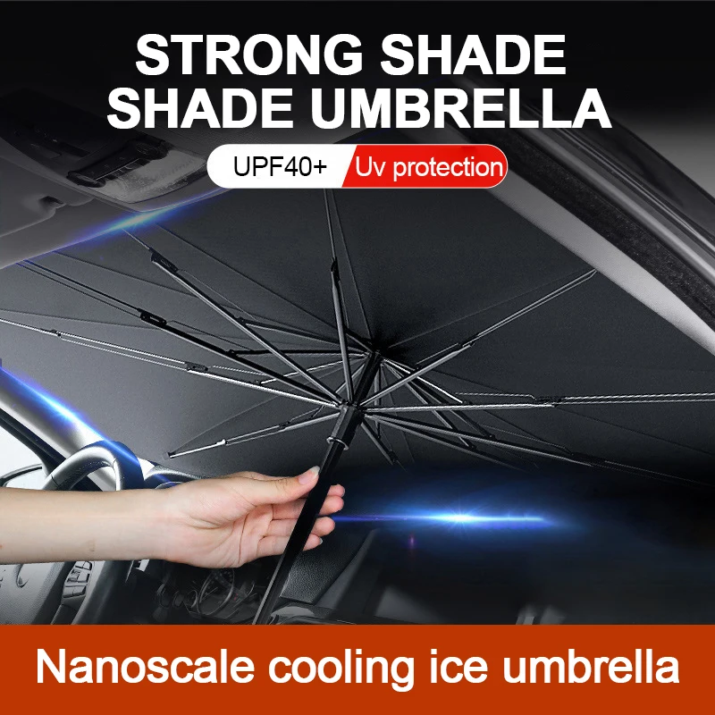 Front Car Windshield Sunshade Folding Umbrella Auto Anti-UV Sun Shade Parasol Umbrella Type for Car Window Summer Sun Protection