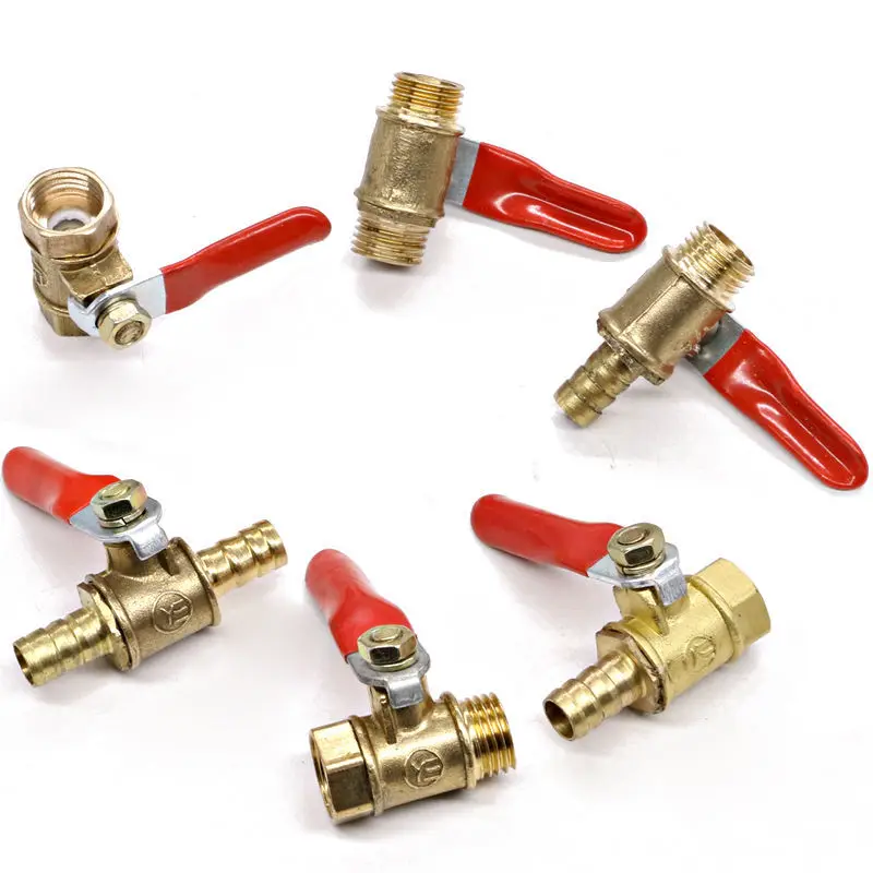 

Brass Water Oil Air Gas Fuel Line Shutoff Ball Valve Pipe Fittings Pneumatic Connector Controller Handle Hose Barb Inline