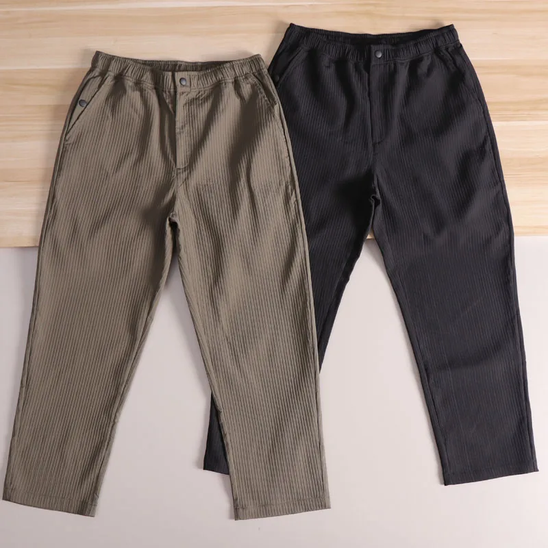 

Ele мужские повседневные свободные брюки, легкие дышащие эластичные весенне-осенние длинные брюки против морщин, прямые брюки из полиэфирного волокна