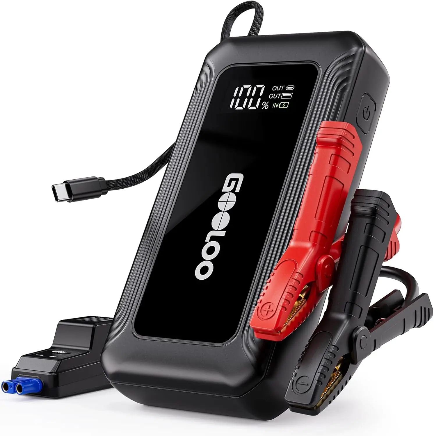

3000A Jump Starter with Built-in Cable, 45W Fast Charging Power Bank, Safe Lithium Battery for Gas/Diesel Engines