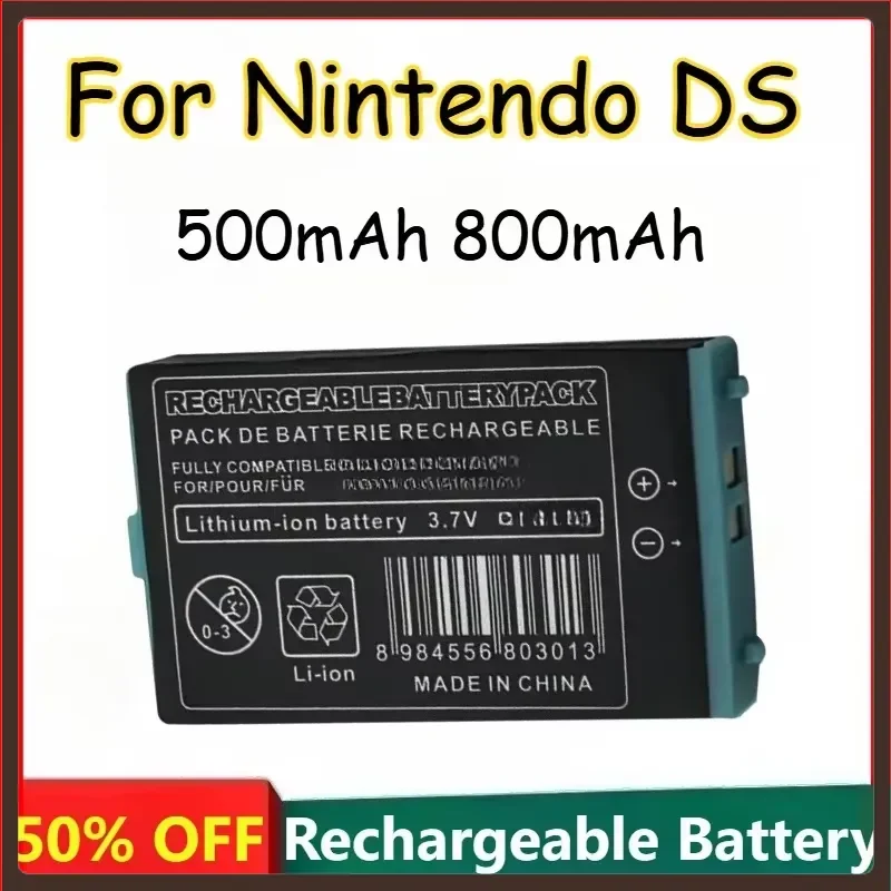 500mAh 800mAh Lithium Battery for Nintendo DS Game Console Built-in Rechargeable Battery with Packaging