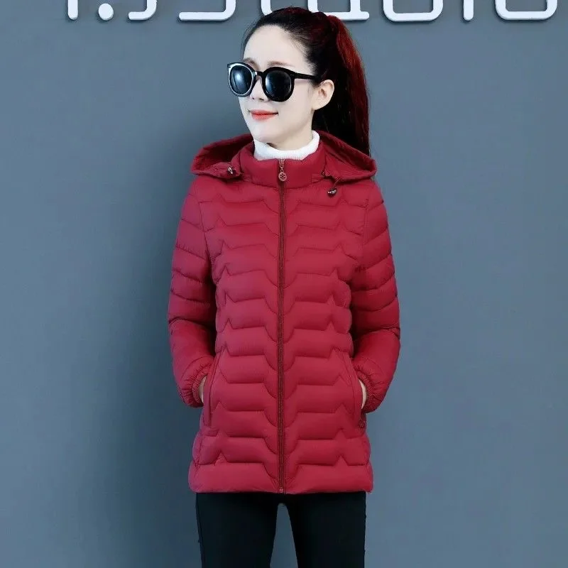 2023 New Winter Jacket Women Parkas Pocket Thicken Loose Warm Hooded Coat Jackets Female Korean Bread Parka Down Cotton Coats