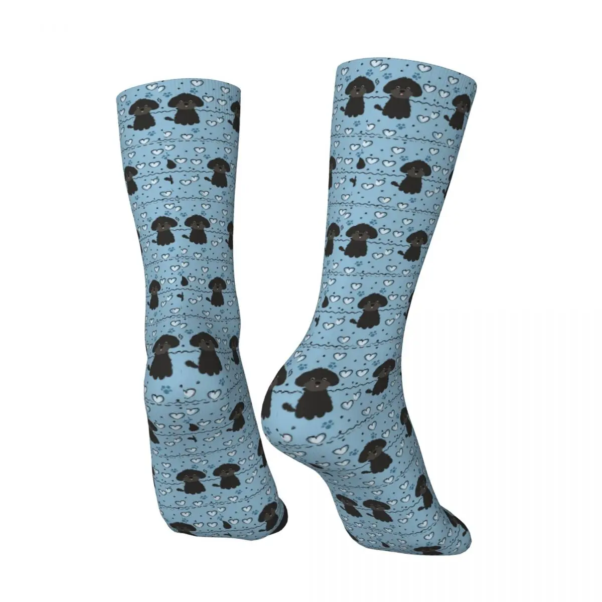 All Seasons Vintage Love Cartoon Dog Socks Harajuku Sport Middle Tube Socks Hip Hop Stockings for Men Women Valentine's Day Gift