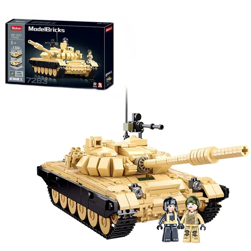 

770PCS T-72 Military War Tank Model Building Blocks WW2 Heavy Tank Chariot Soldier Figures Bricks Set Diy Toy Kids Hoilday Gifts