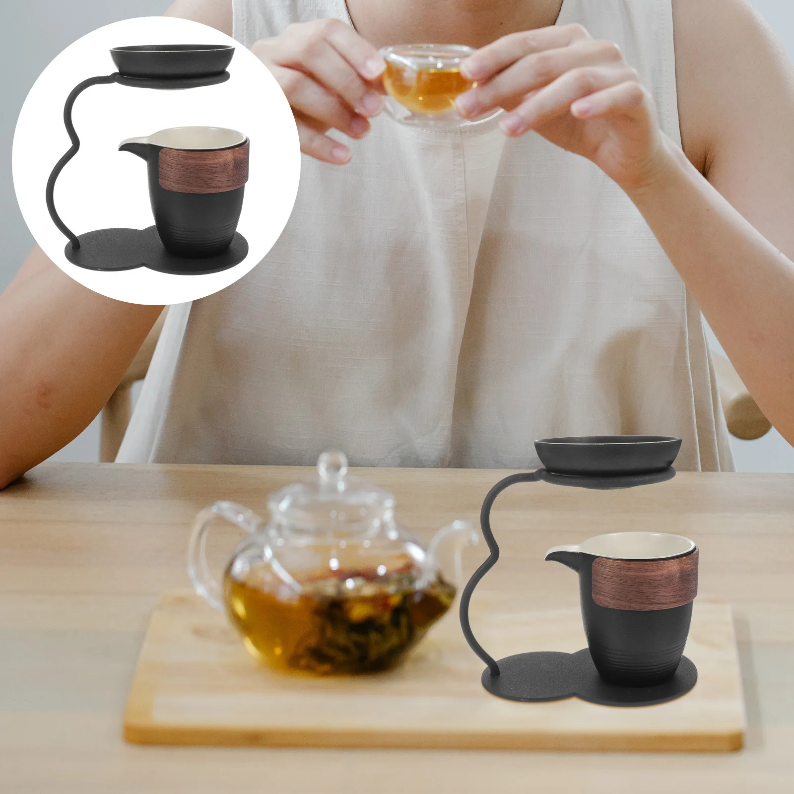 

1 set 1 Set Ceramic Set Japanese Style Kungfu Filter Smooth Burr-Free Surface Home Use Tea Strainer Decorative Tea Room Supplies