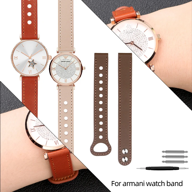 14mm cowhide watch band  for Armani sky star Ferris wheel strap female  AR1909  AR1926  AR11244 strap women's wristband bracelet