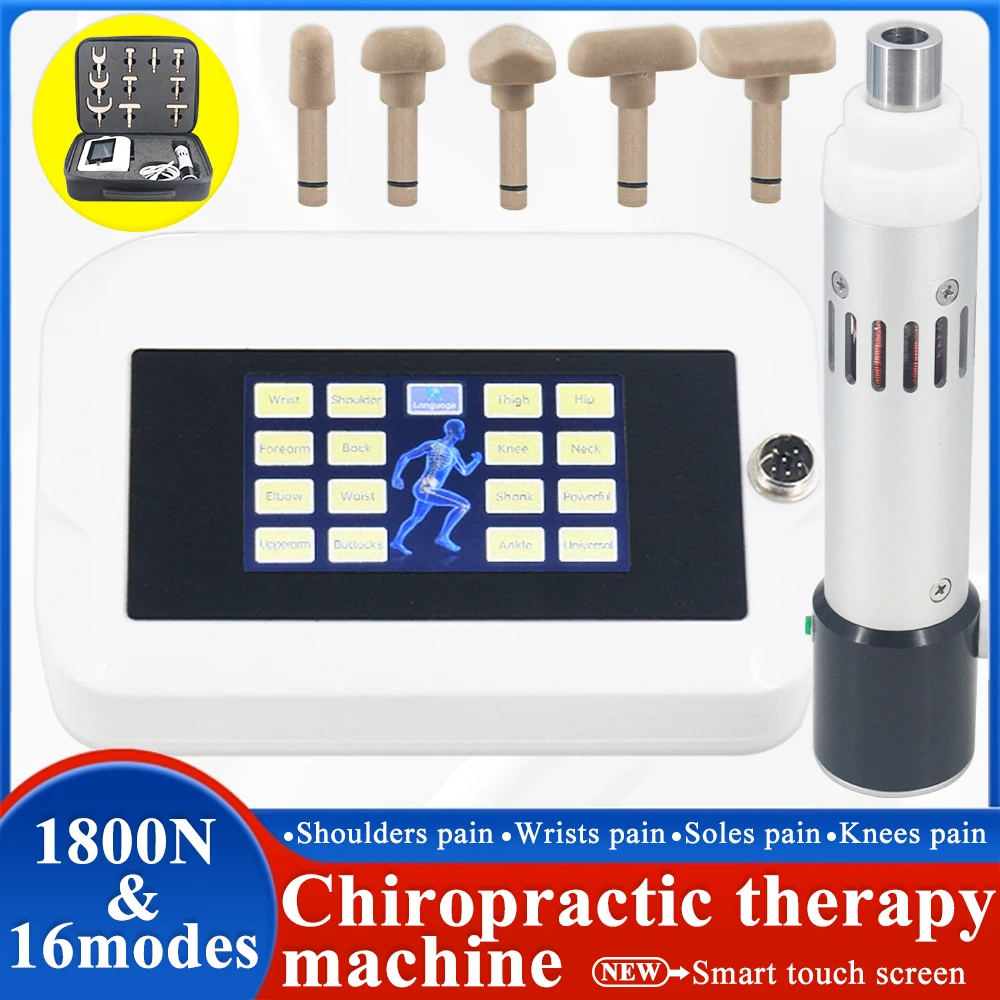 

1800N Electric Chiropractic Adjustment Gun Relieves Lumbar Pain Massage 8 Languages Touch Screen Electric Corrective Massager