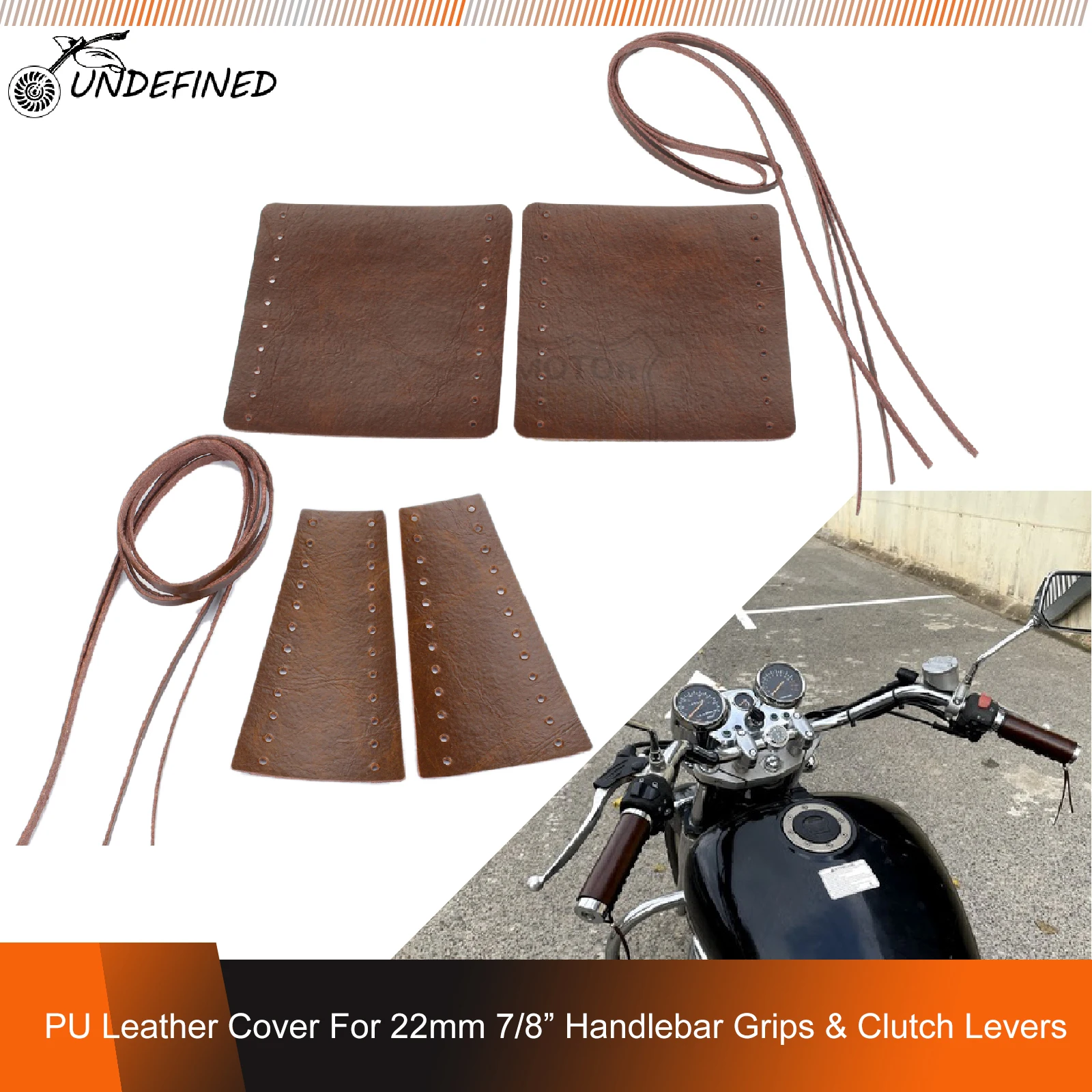 

Cafe Racer 7/8'' 22mm Handle Grips Covers Brake Clutch Lever PU Leather Cover for Harley Indian Vintage Chief Sportster XL 883