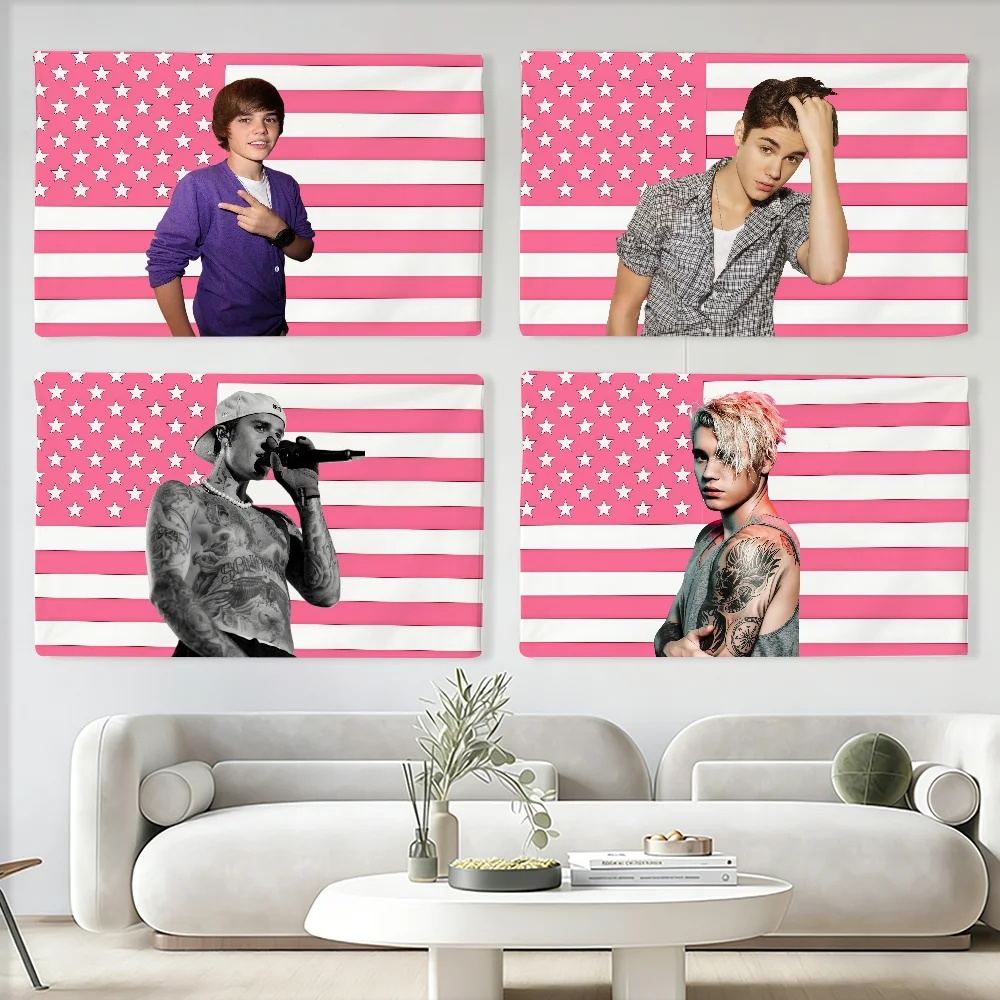 Bandera del cantante canadiense J-Justin B-Bieber, adecuada para fiestas, clubes, decoración de paredes interiores y exteriores, regalo