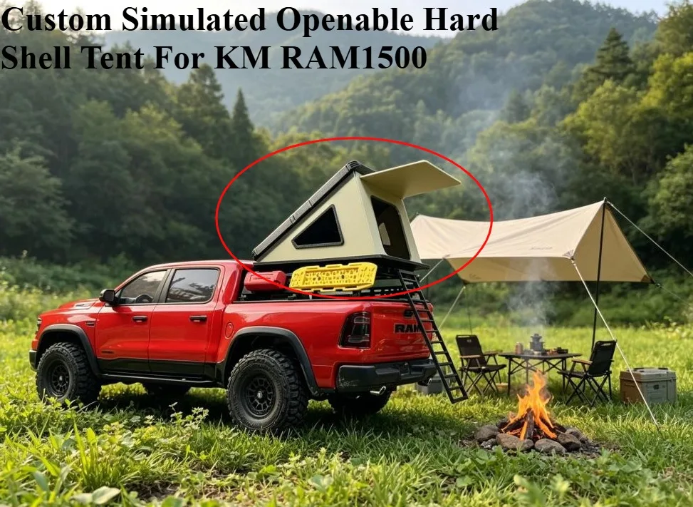 Openable Hard Shell Tent Simulation Decor Custom Accessories For KM RAM1500 1/8 Scale RC Off-Road Upgrade Modification Parts