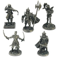 White Copper Metal Warrior Arab Knight Soldier Model Miniature Figurines Board Game Pieces Car Decoration Boy Gift