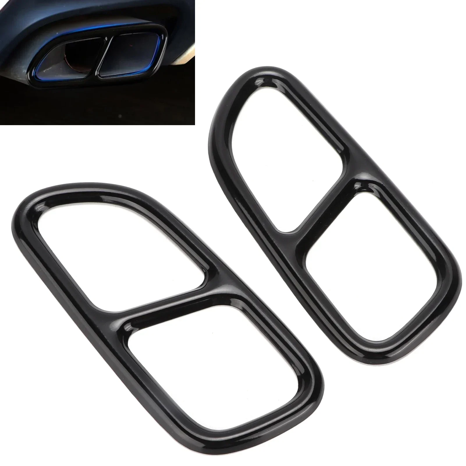 

Exhaust Tip Trim Frame Quad Outlet Replacement for Mercedes‑ CLA SLK R172 SL R231 Exhaust Tip Trim Tail Throat Decor