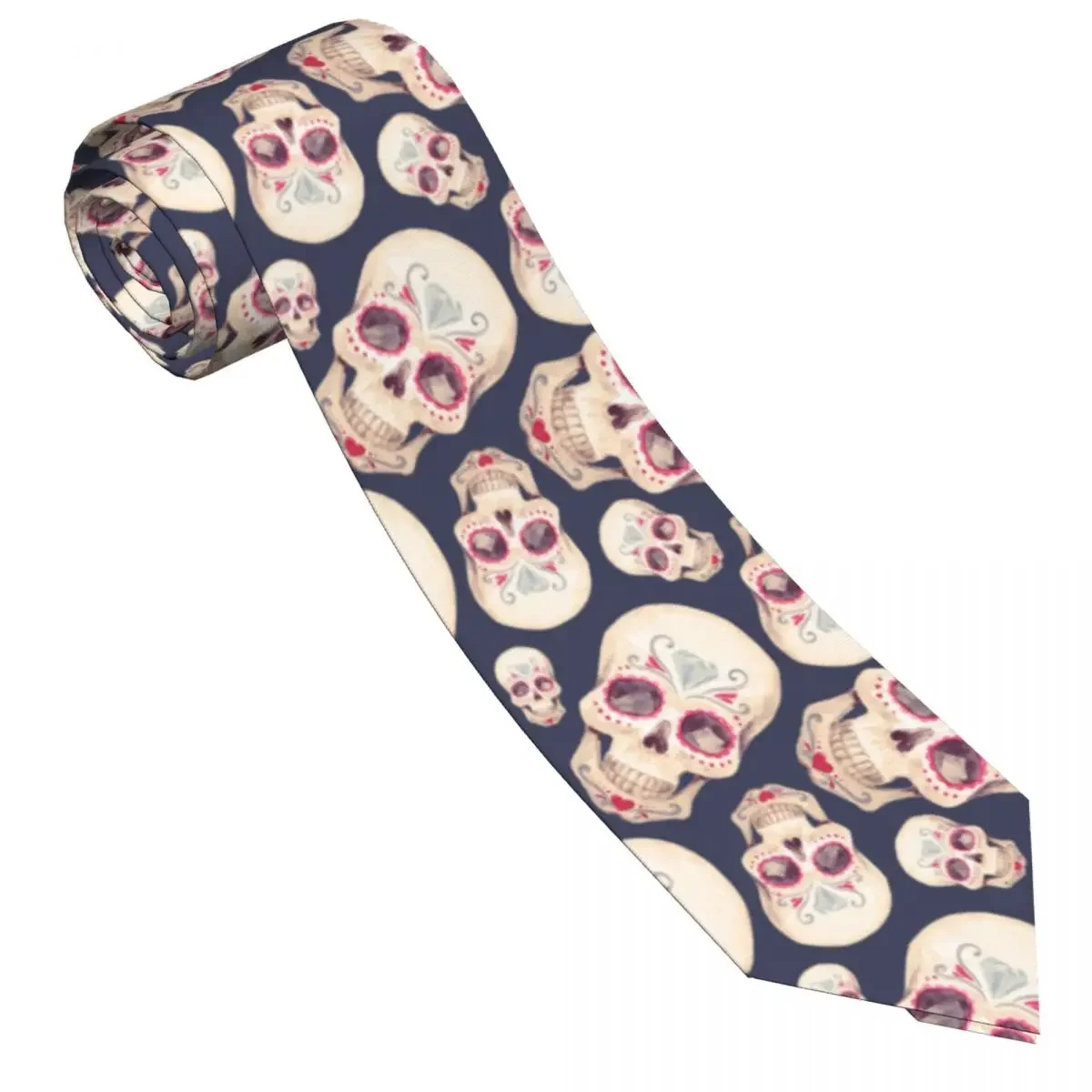 Corbata Formal ajustada para hombre, corbatas clásicas, calavera de acuarela, Caballero de boda, estrecha