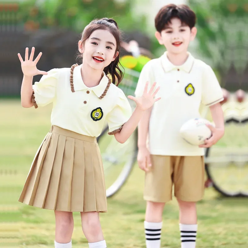 

Kindergarten uniforms summer cotton children's graduation photos class uniforms style suits primary school summer clothes