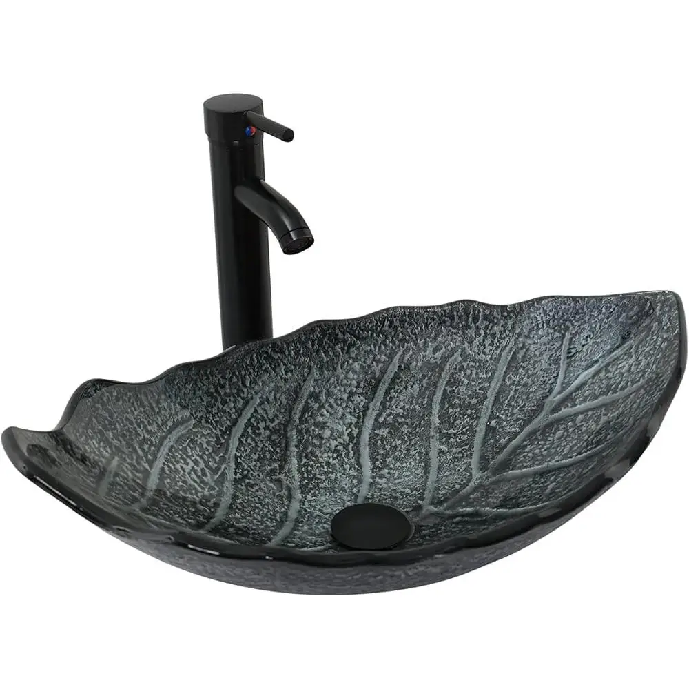 Vaidade de banheiro moderna de 30 polegadas com design de ondulação de água Armário resistente com tampo de pia de vidro de folha prateada