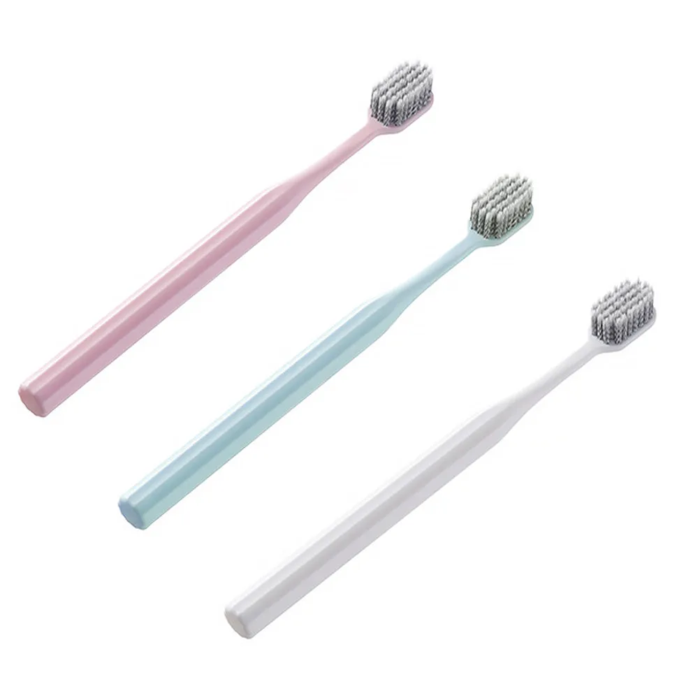3Pcs Soft-Bristle Toothbrush for Adult Men Women Premium PP Material Non-Slip Handle Gentle Yet Effective Cleaning Fresh Breath