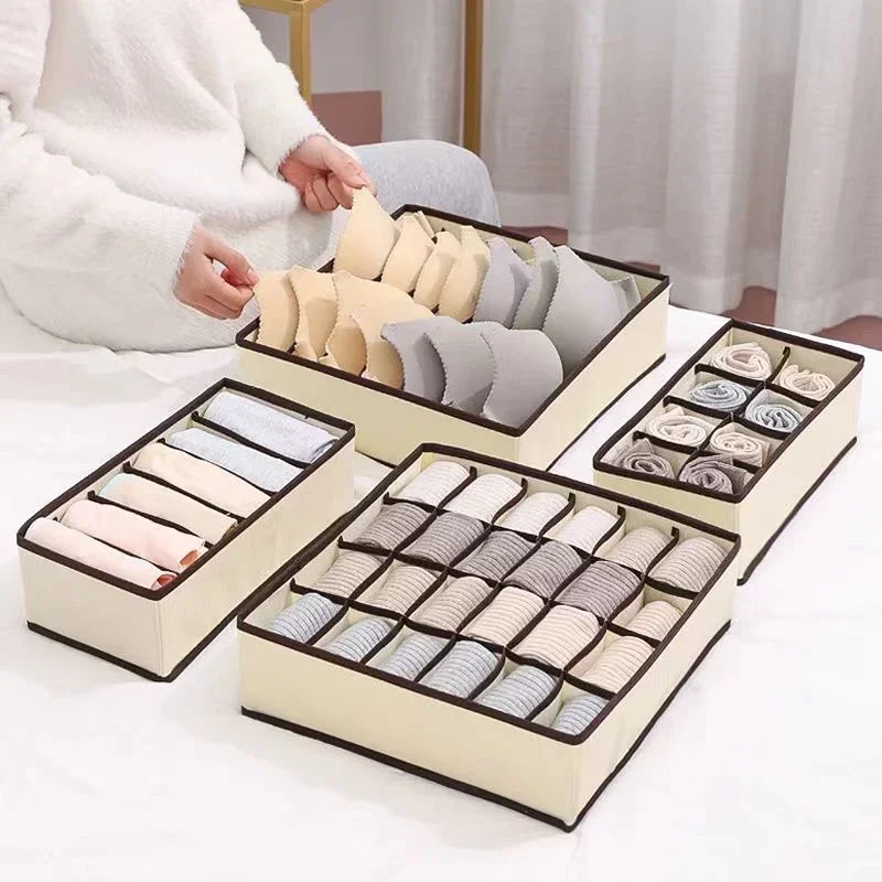 Organizer For Underwear Socks Bra Pants Scarf Tie Storage Box Wardrobe Drawer Organizers Foldable Case For Underwear Organizer