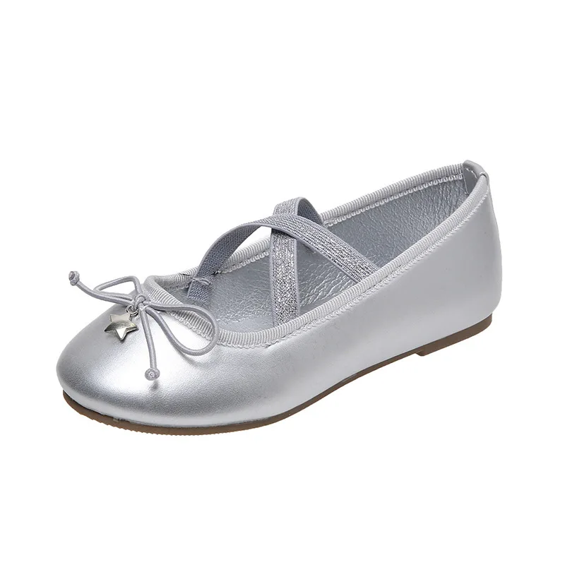 Gold Silver Glass slipper for Little Girls Princess shoes Comfortable Kids single shoes For Wedding Party chaussure fille