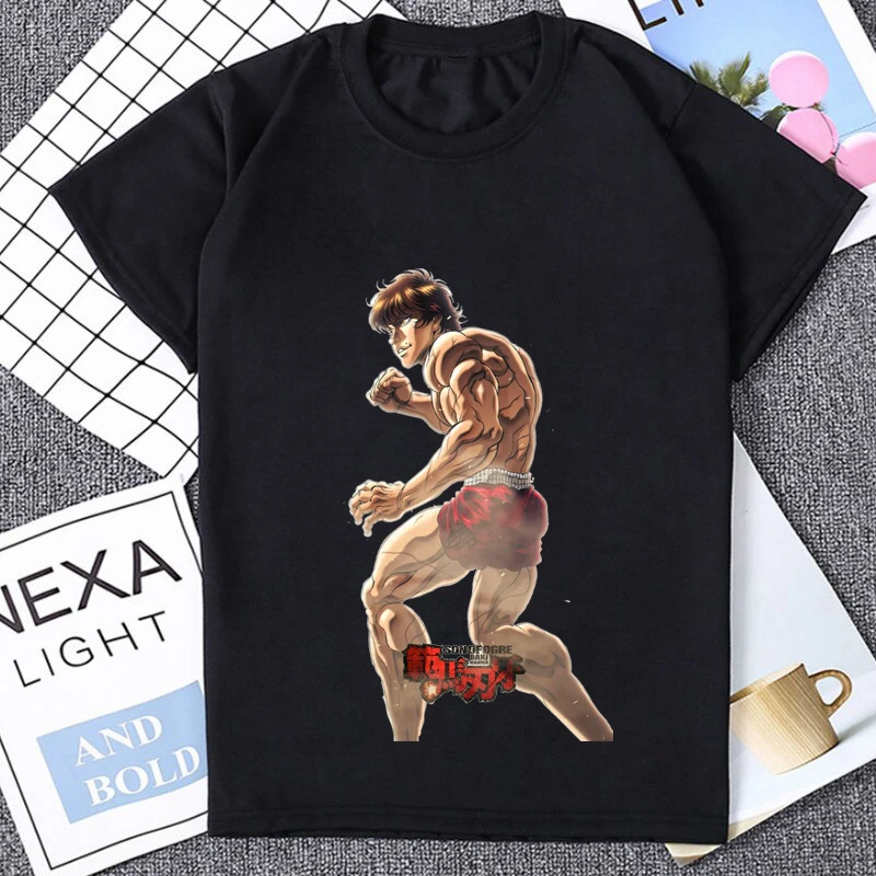 Fighting Animation Baki The Grappler Anime T Shirt Yujiro Hanma Japan Manga Tshirt Men Clothes Summer Streetwear Harajuku Tees