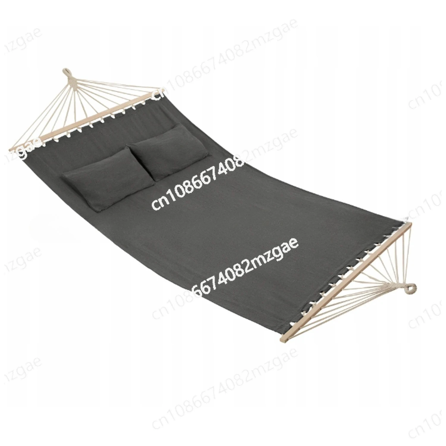 Outdoor Double Hammock Balcony Outdoor Swing with Wooden Stick Double Pillow