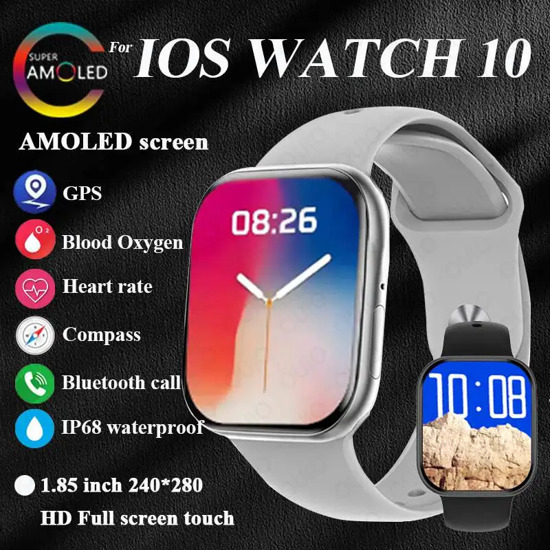 

2025 Новинка для IOS DT Watch 10, умные часы для мужчин и женщин, 2,04 дюйма, NFC, GPS, спутниковое позиционирование, воспроизведение видео, спортивные умные часы