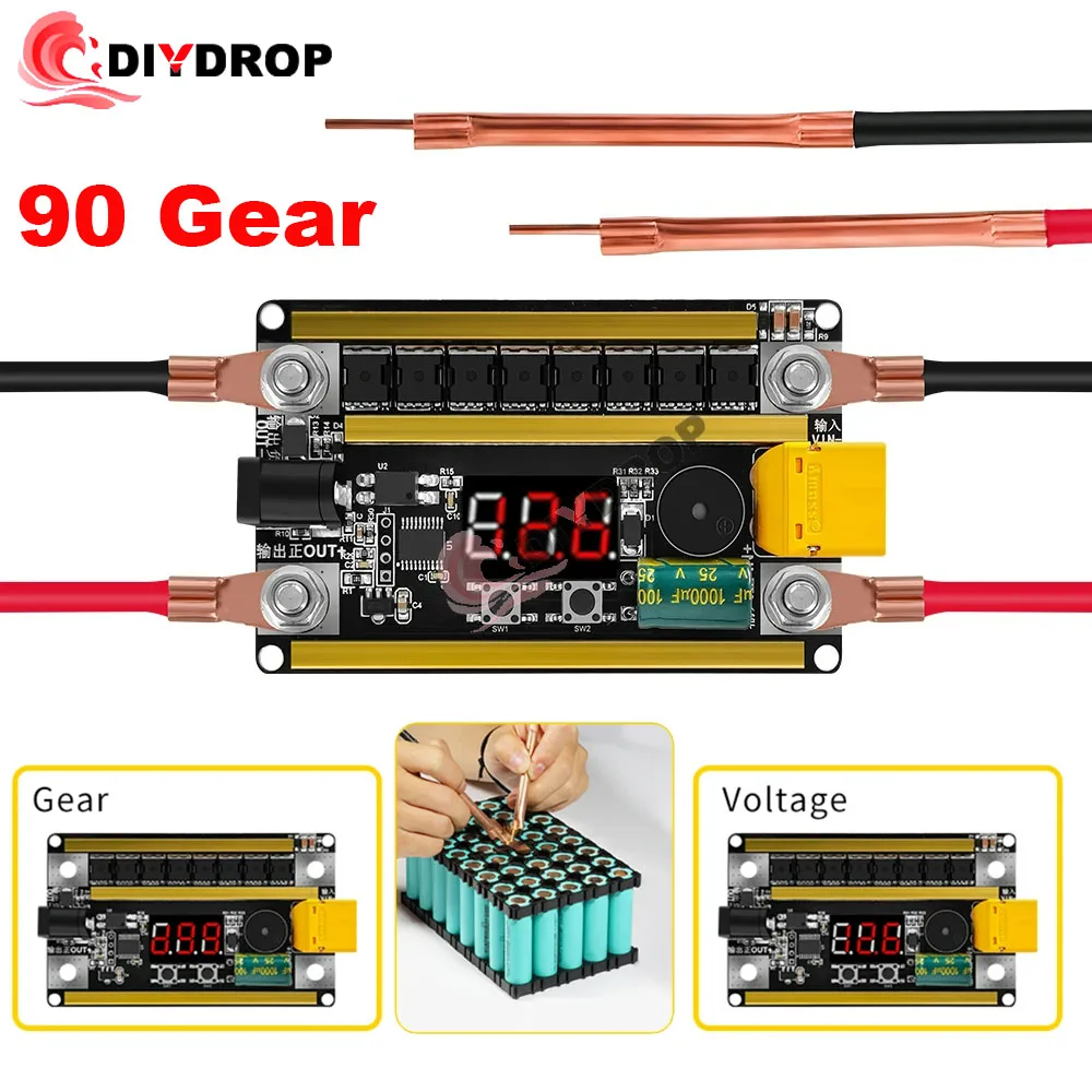 99 Gears Spot Welder Kit  8V-24V Digital Power Adjustable Spot Welding Pen Control Board Nickel Sheet For 18650 Lithium Battery