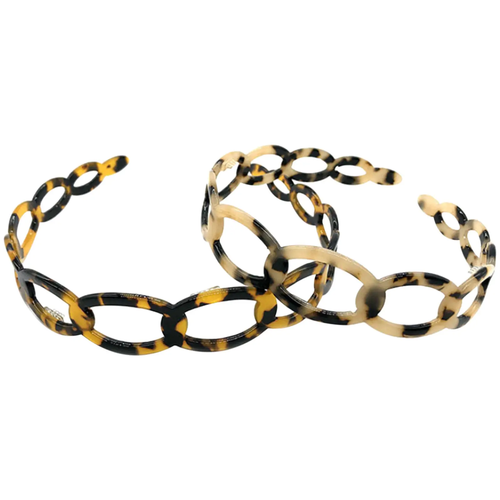 

2Pcs Tortoiseshell Headband Acrylic Teeth Hair Hoop Comfortable Easy Wear Non-Slip for Women Girls Everyday Washing Face Selfie