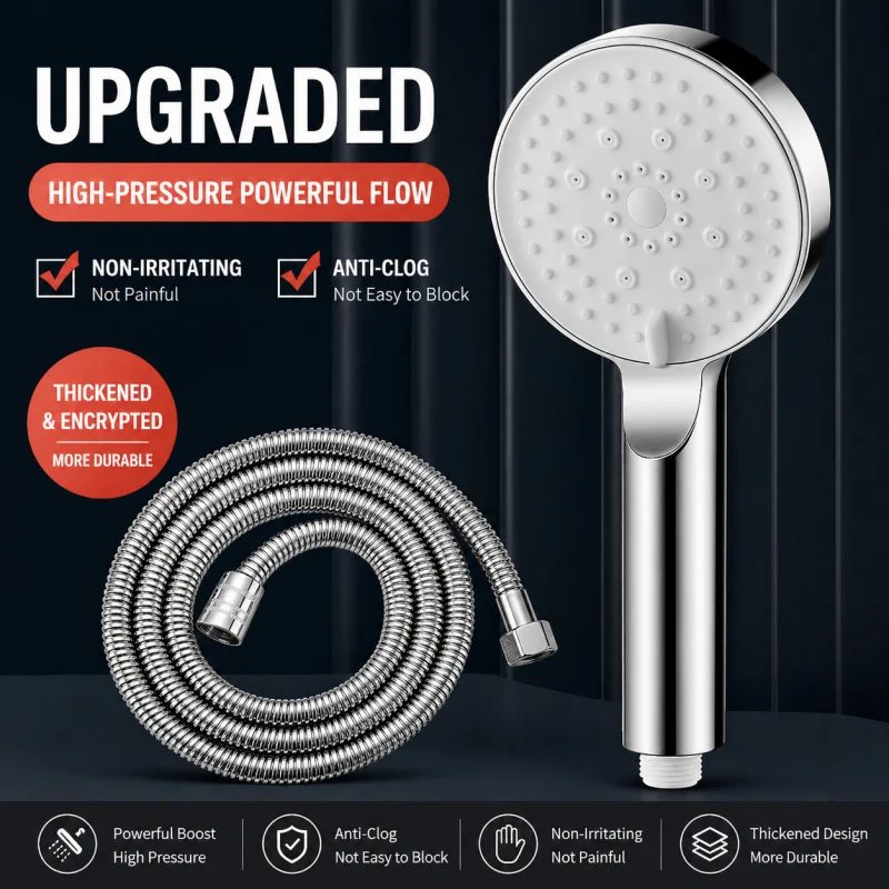 

Magnetic Shower Head Holder No Drill Adjustable 430 Stainless Steel Adhesive Wall Bracket for Bathroom