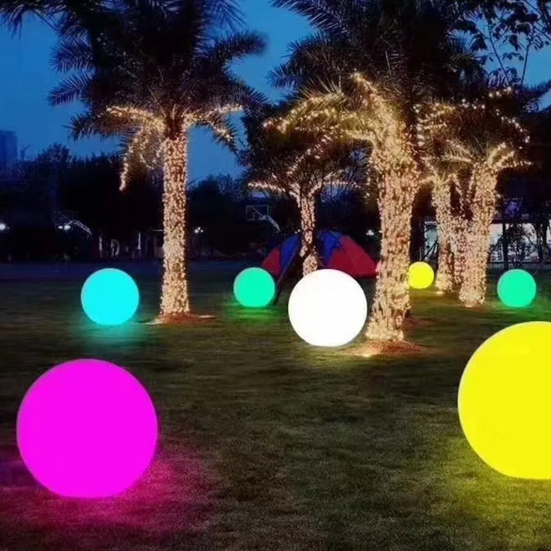 LED RGBガーデンボールライト リモコン付き 屋外フロア 街路灯 芝生ランプ スイミングプール 結婚式 パーティー ホリデー ホームデコレーションランプ